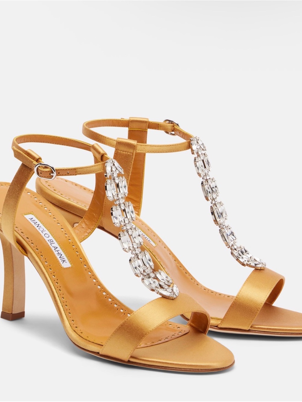 MANOLO BLAHNIK
Crystal-embellished satin sandals
